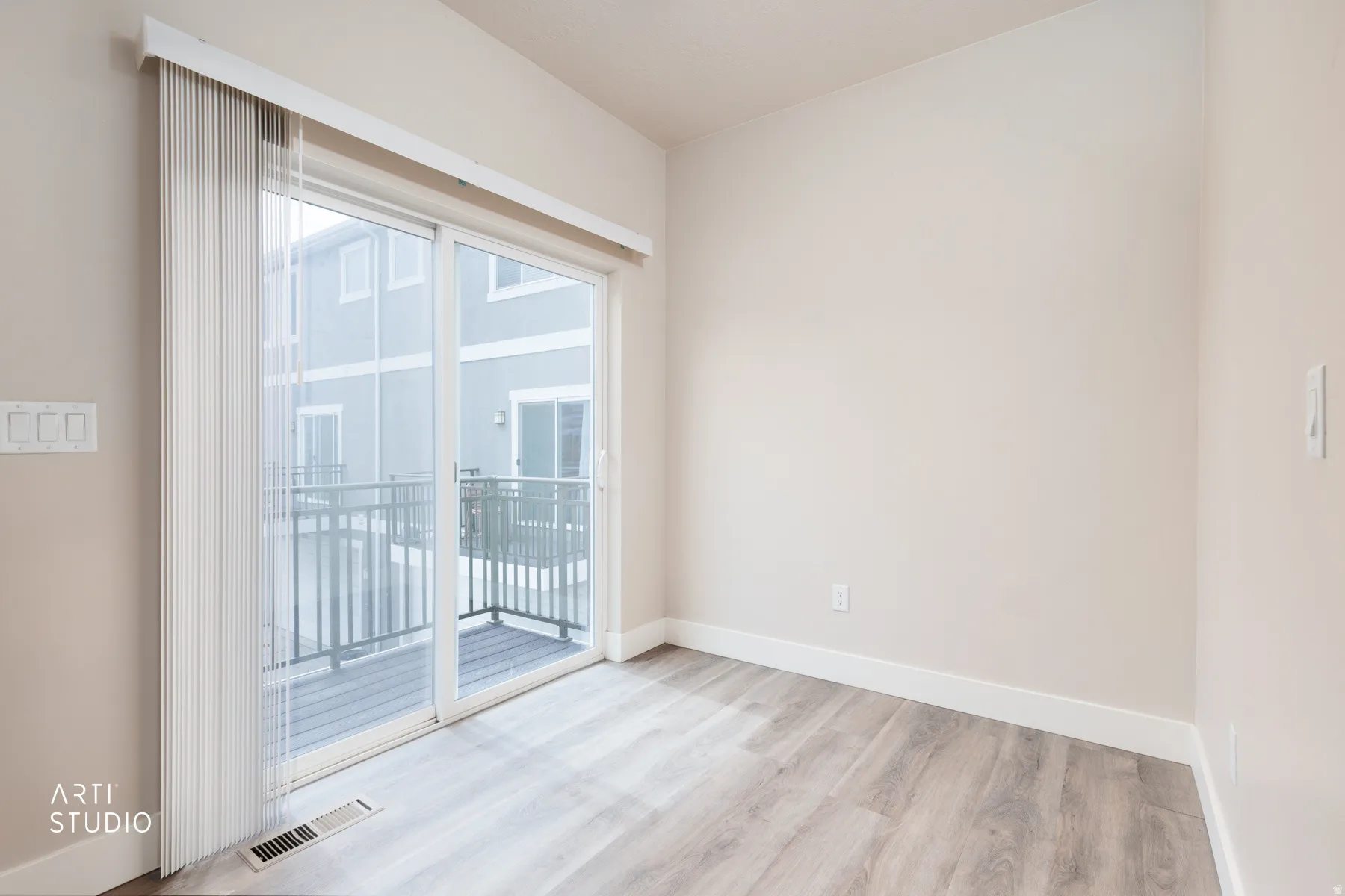 Breakfast nook, with sliding door that leads to balcony