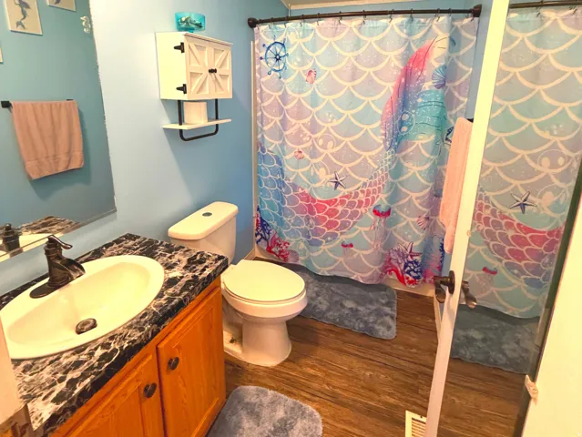 Bathroom featuring vanity, dark wood-type flooring, a textured ceiling, and ornamental molding