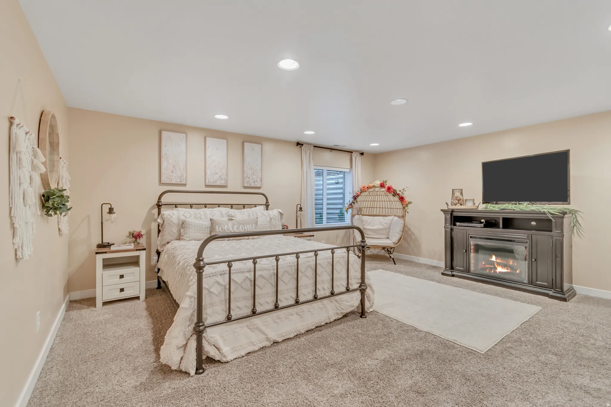 Finished basement with full bathroom.