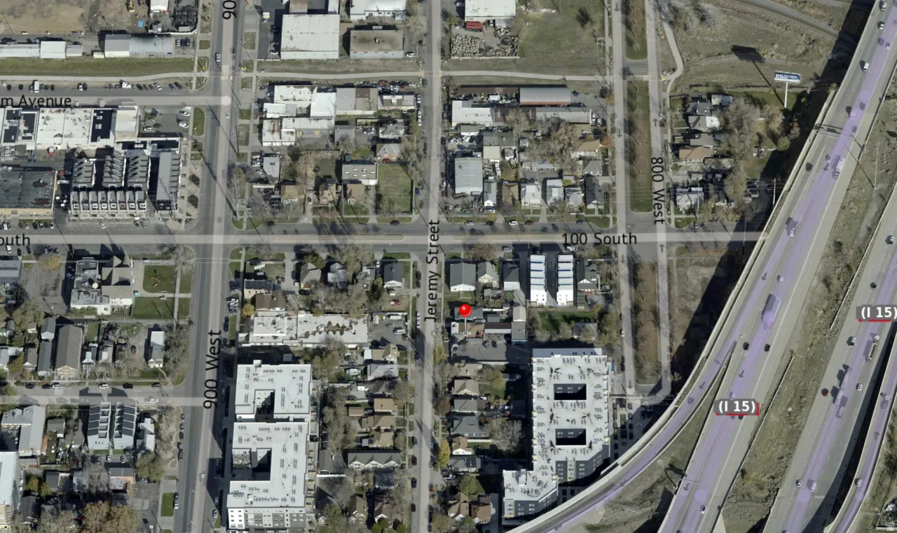 Aerial view of property's location