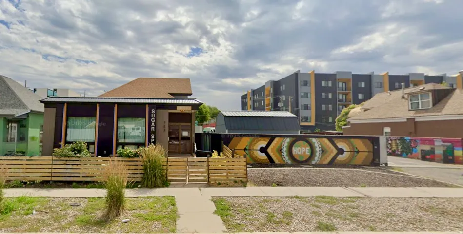 View of front of house with a fenced front yard
