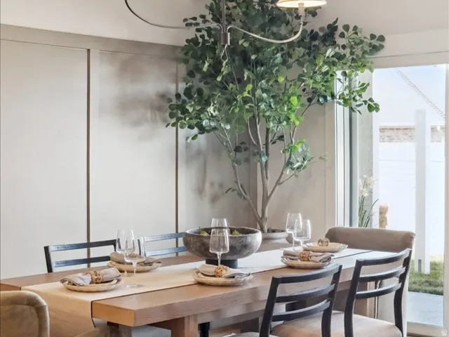 Dining area featuring wood finished floors