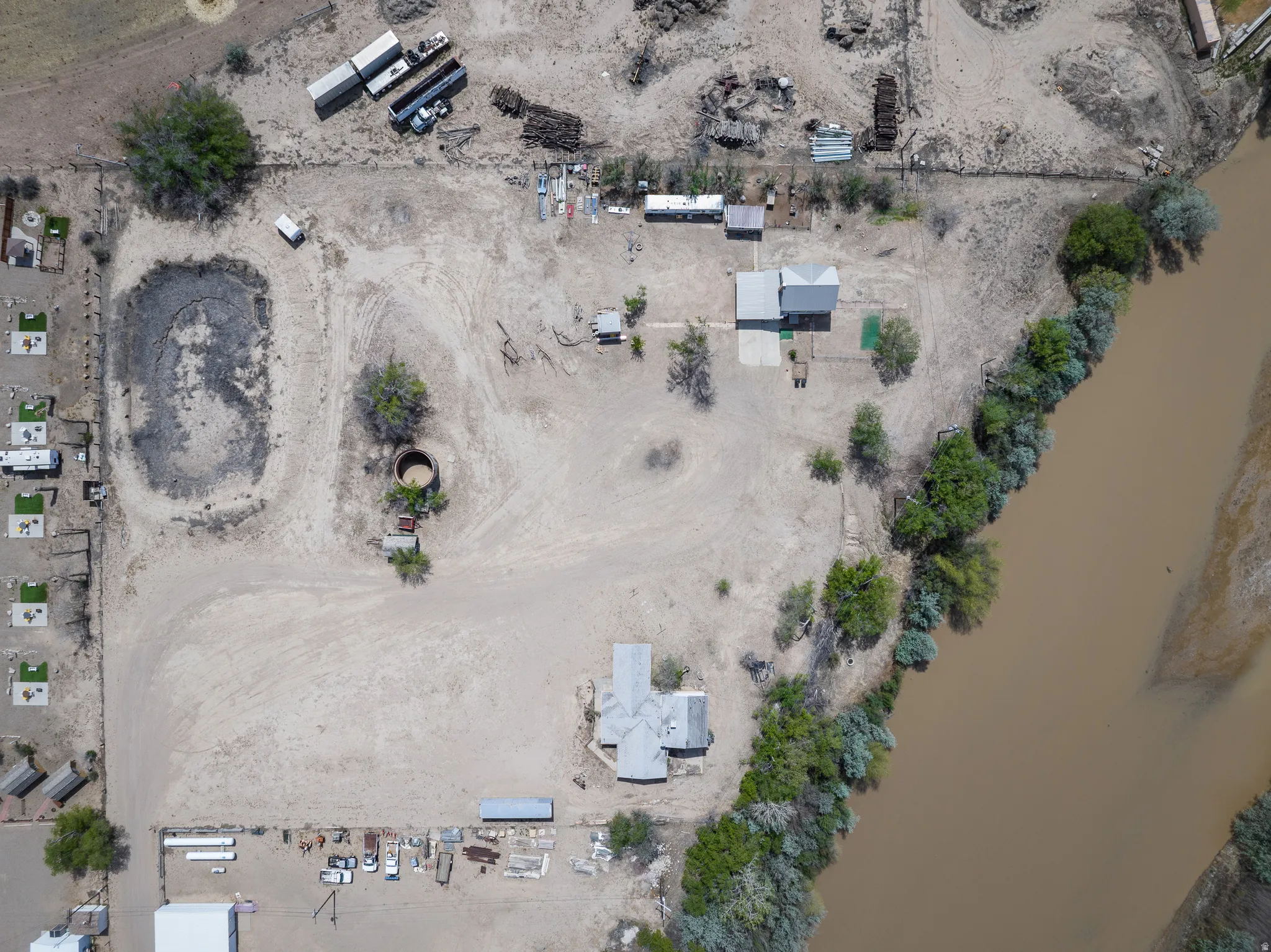 Aerial overview of property's location featuring rural landscape