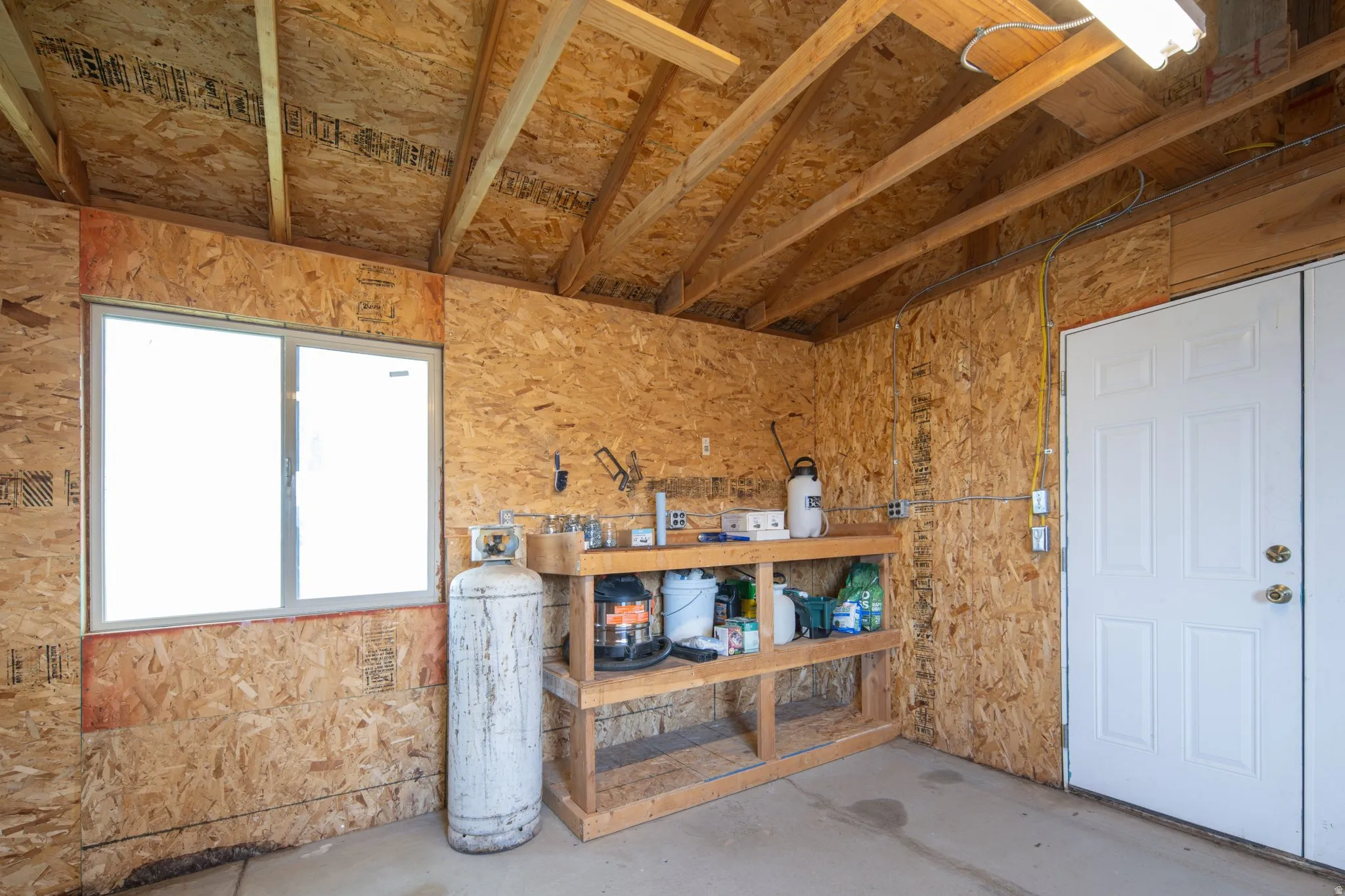 View of shed work bench