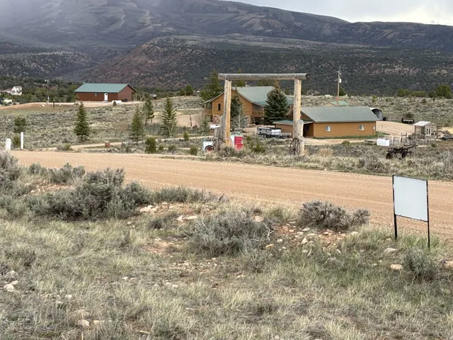 View of mountain background with rural landscape