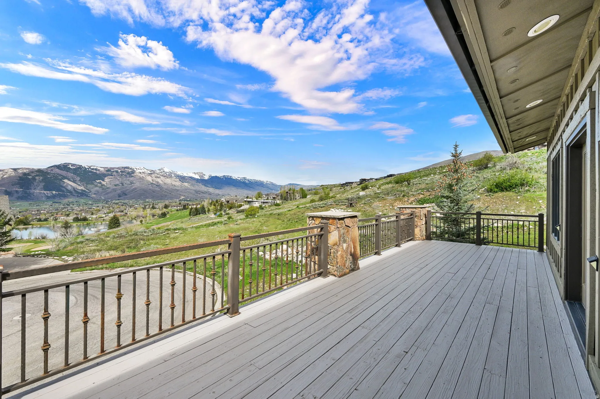Deck with a mountain view