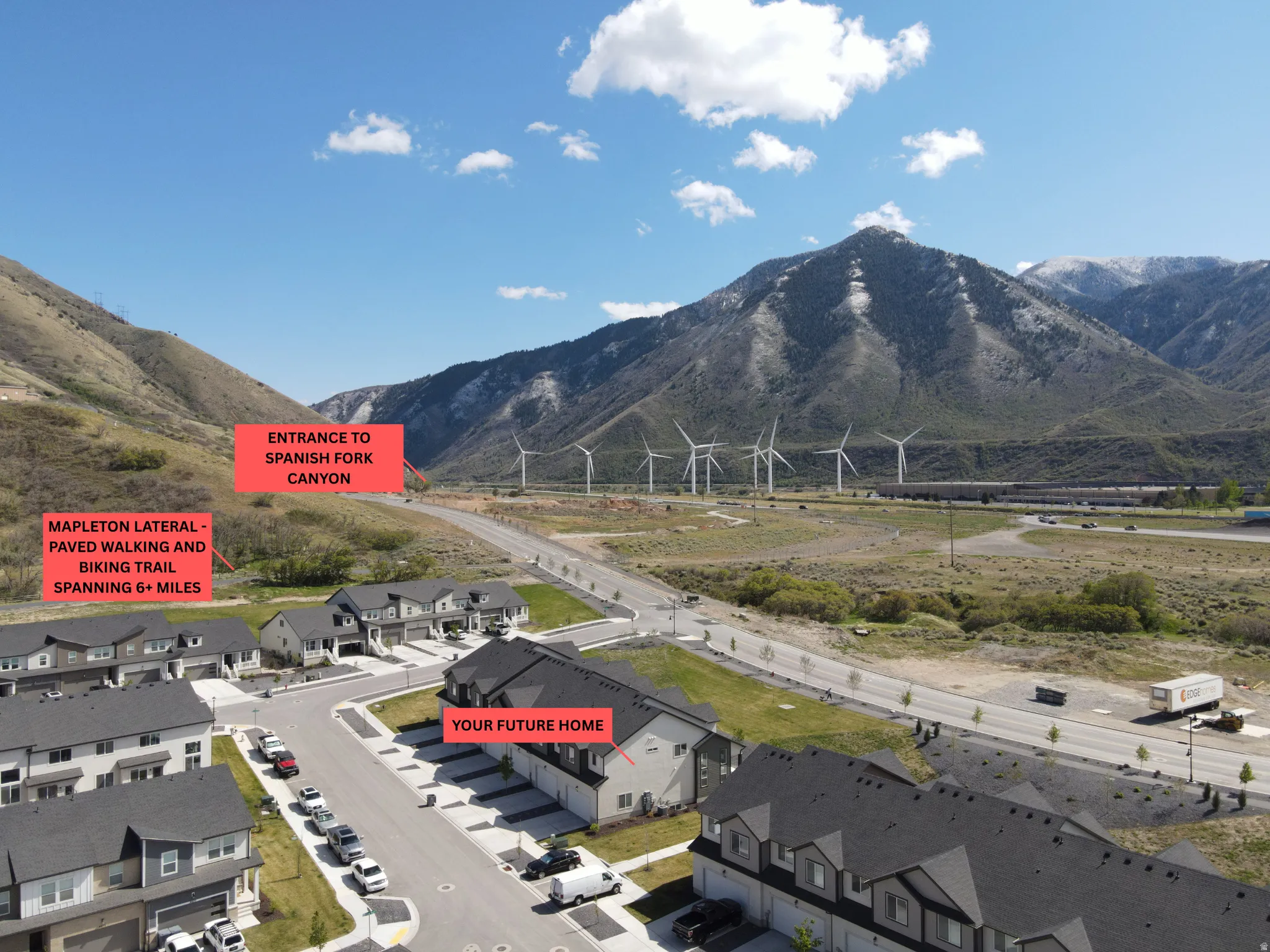 Mountain view featuring nearby suburban area