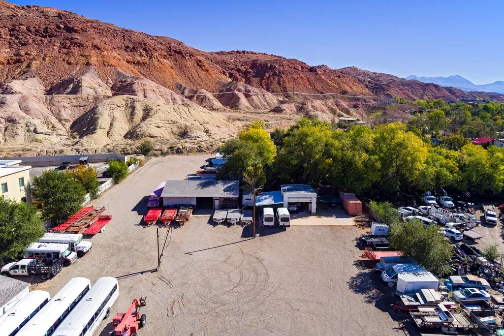 Drone / aerial view of a mountain backdrop