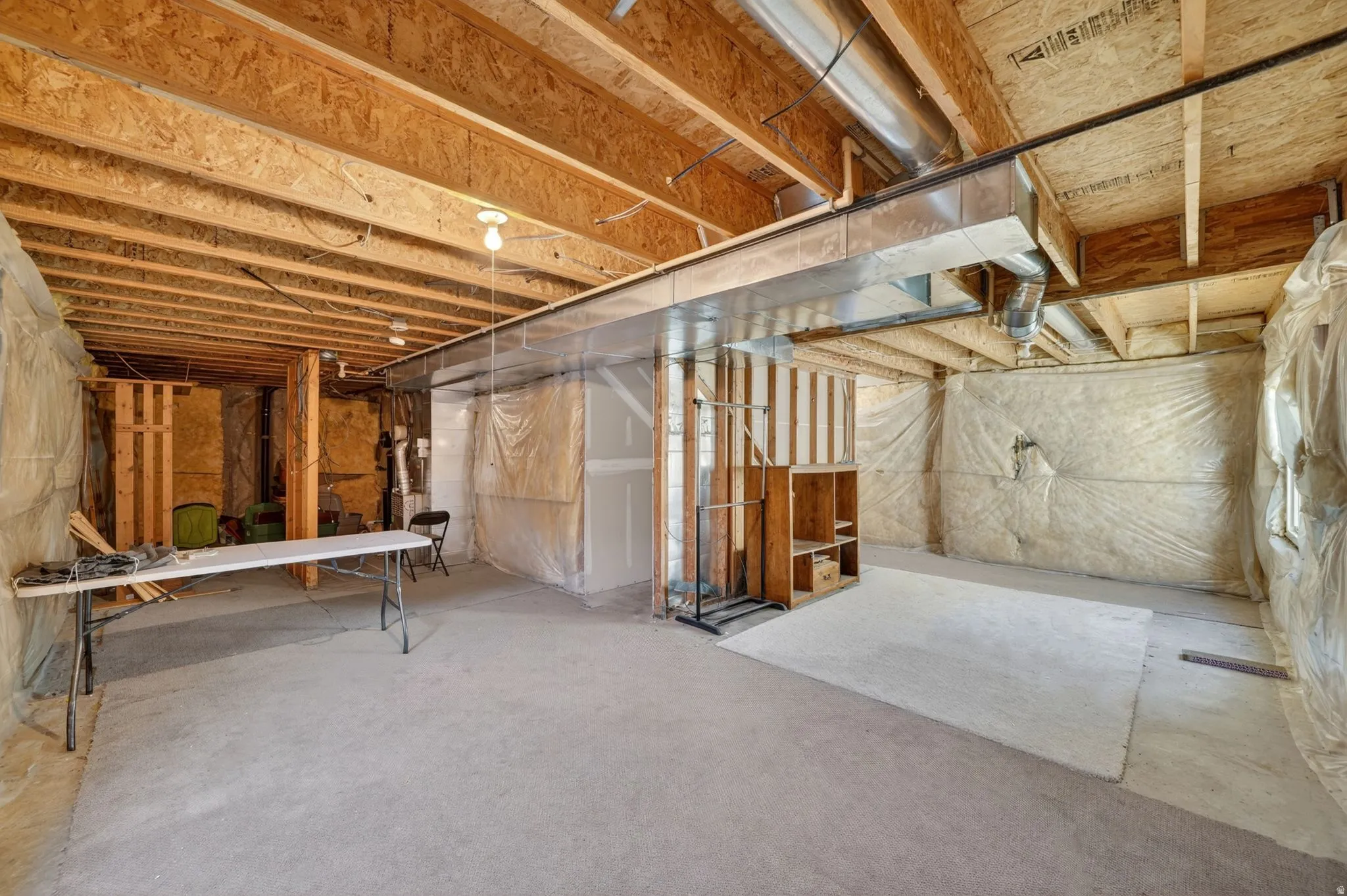 View of unfinished basement