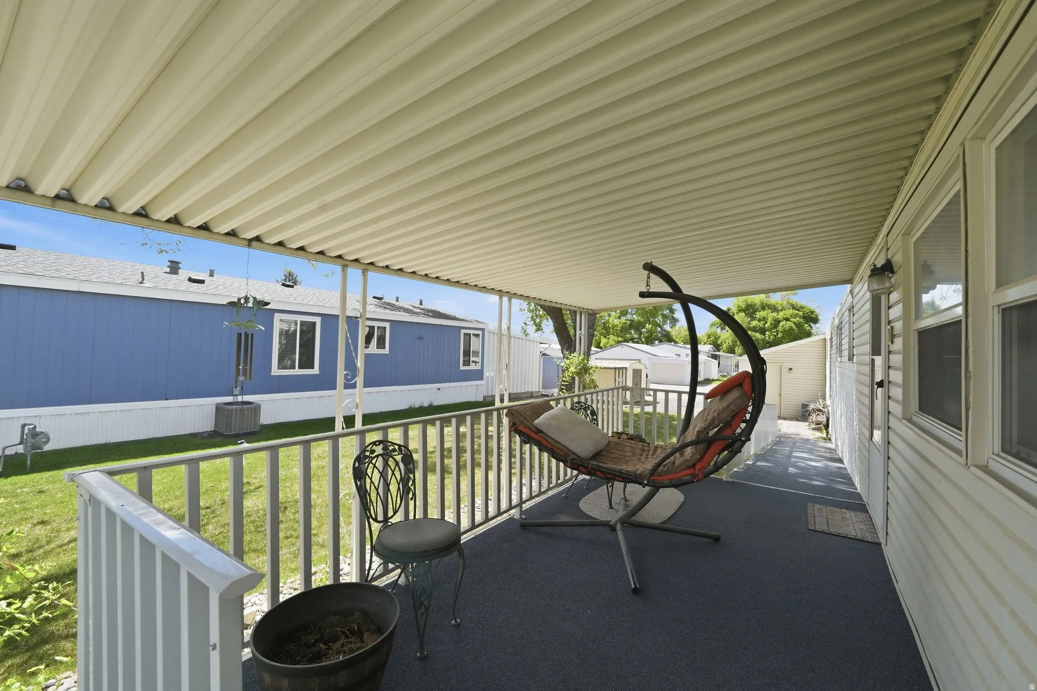 View of patio / terrace featuring an outdoor structure