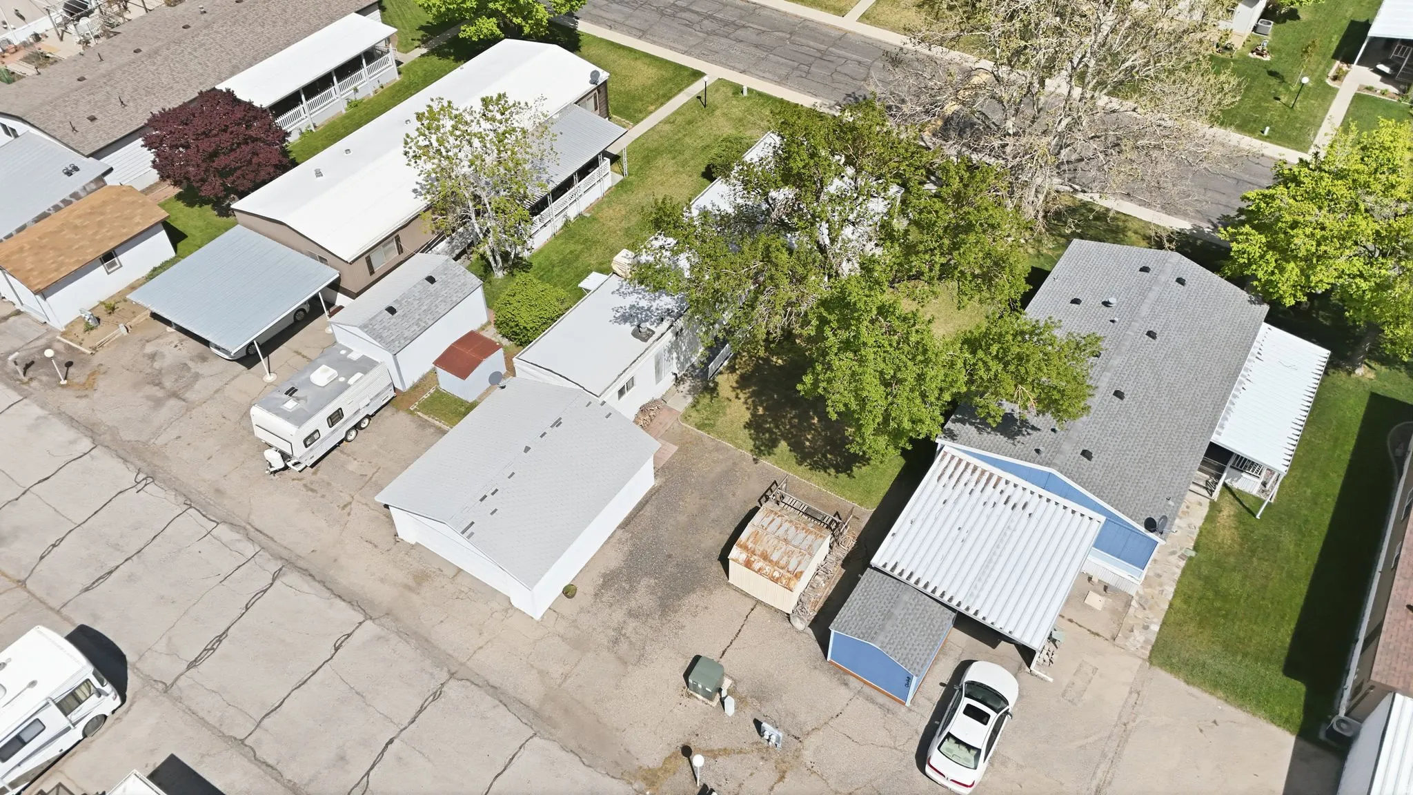 Aerial perspective of suburban area