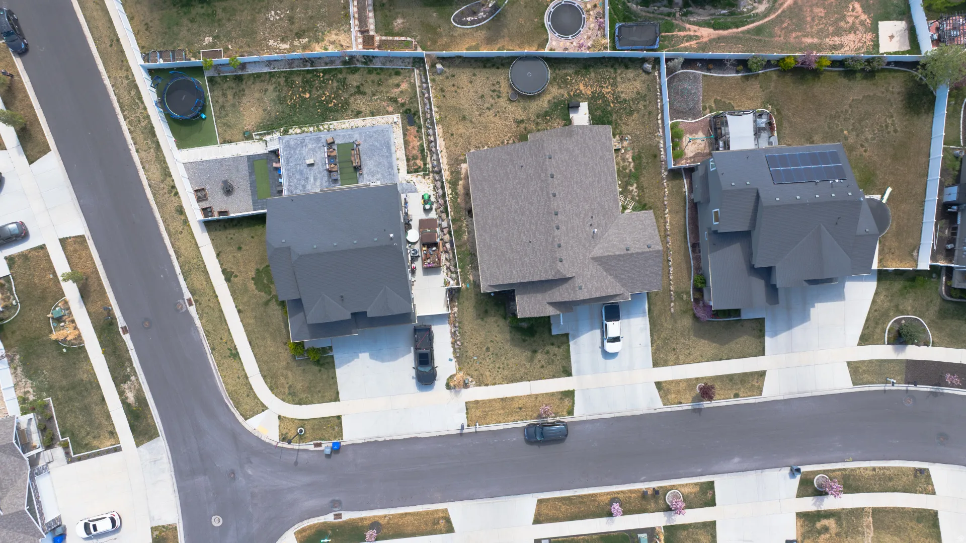 Aerial view of residential area