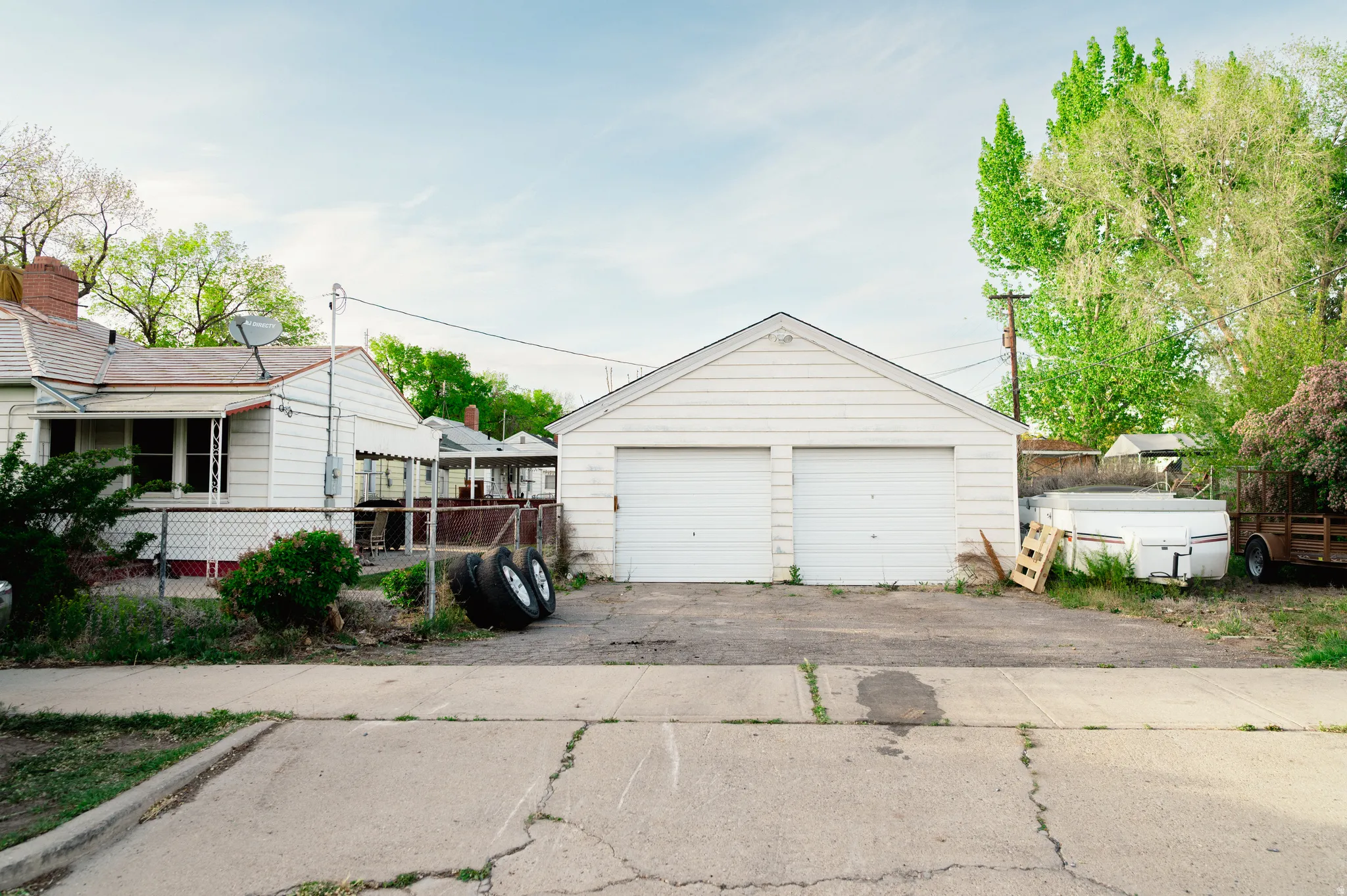 View of detached garage