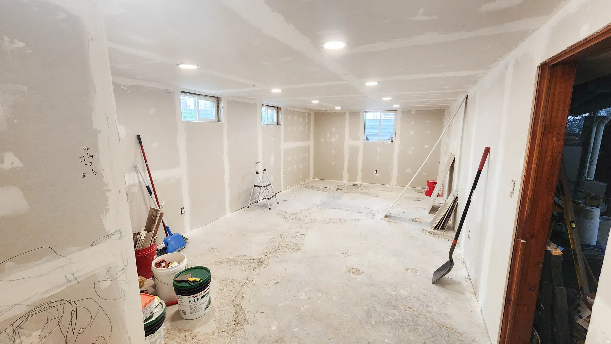 Basement featuring healthy amount of natural light