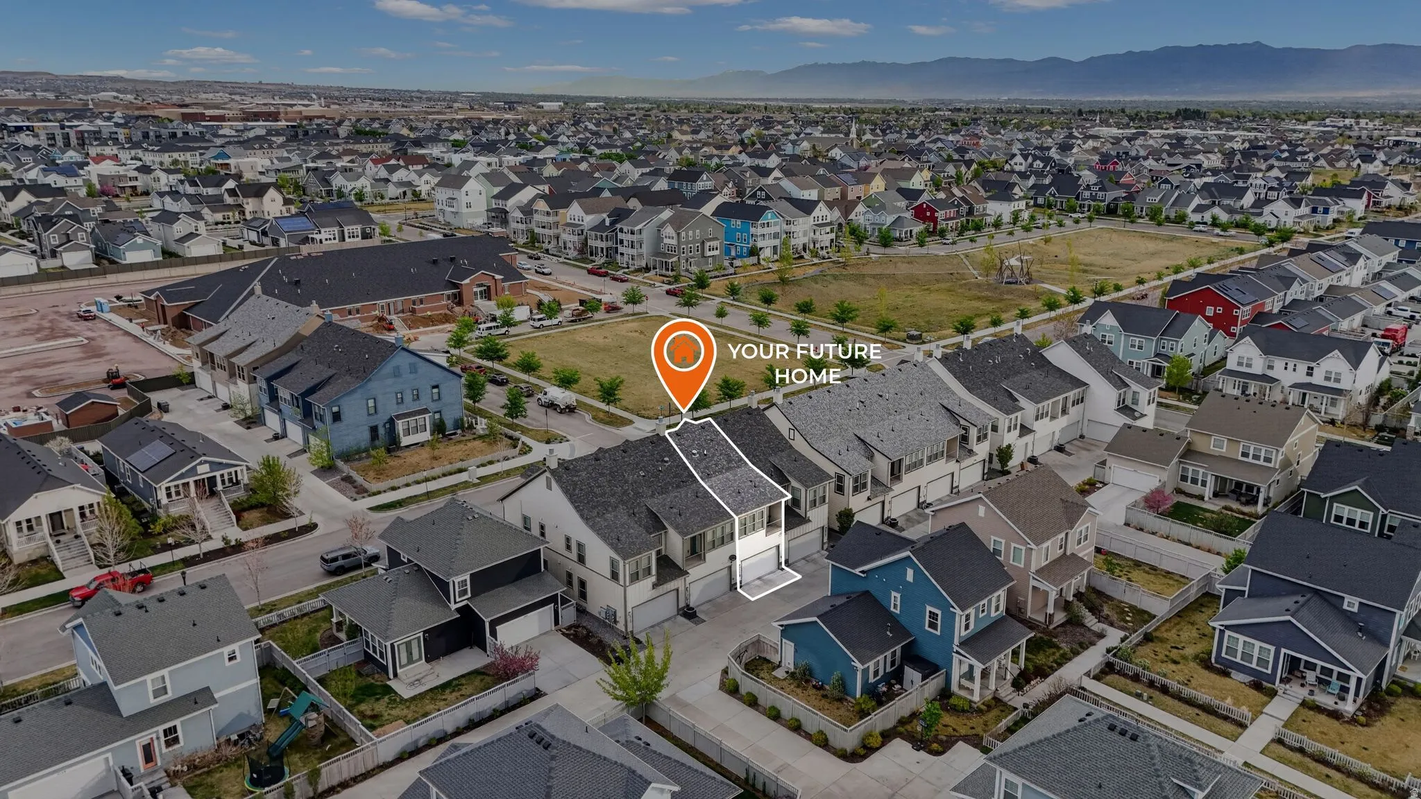 Aerial view of residential area