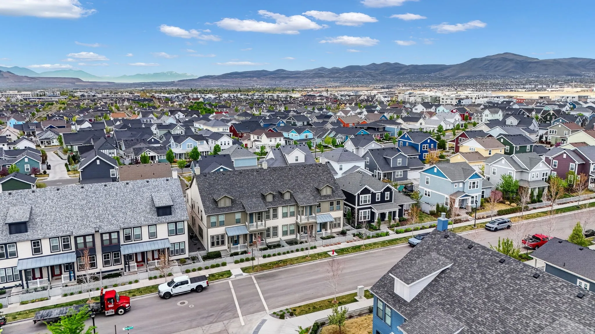 Bird's eye view of a mountain backdrop