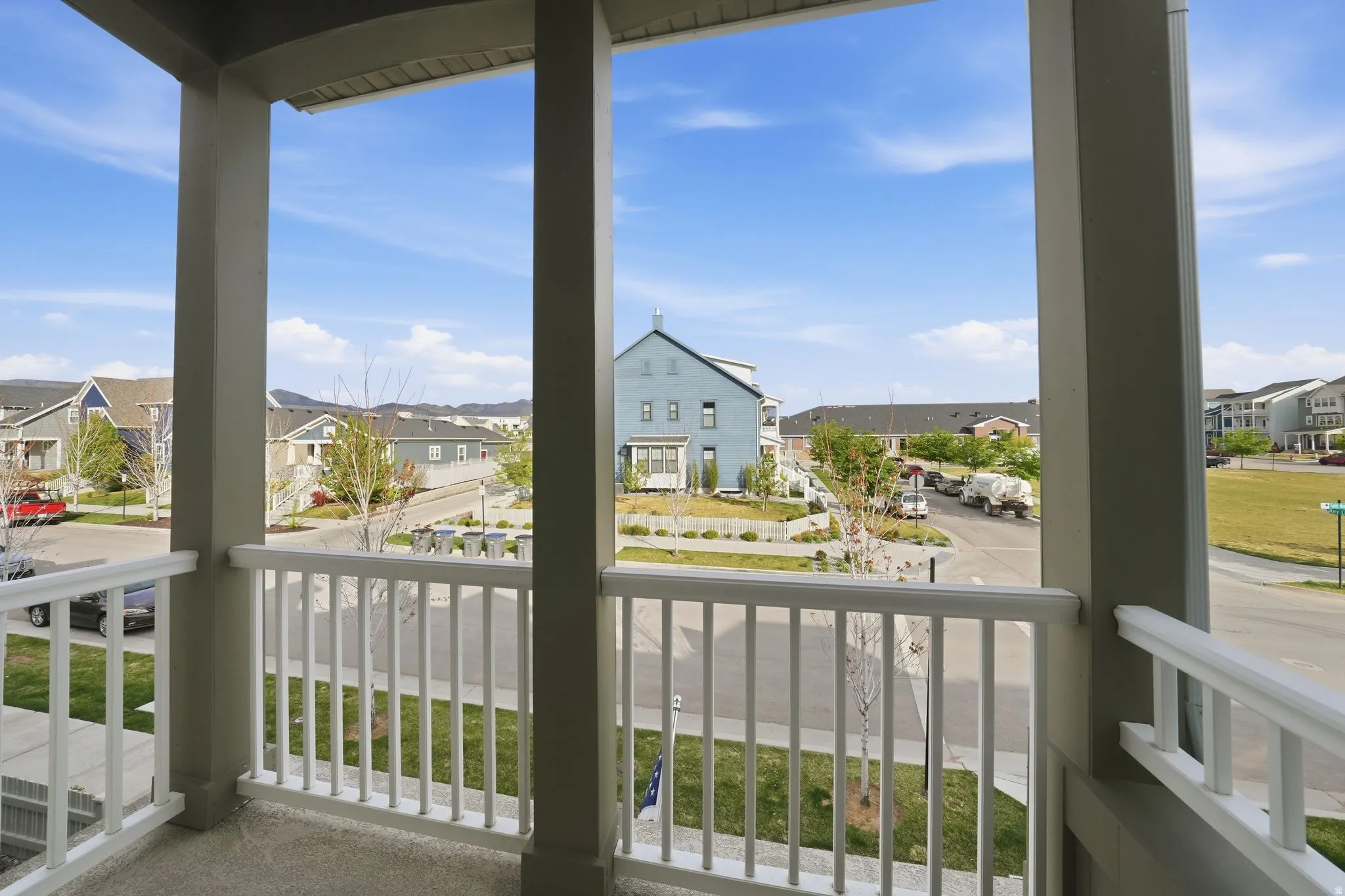 Balcony featuring a residential view