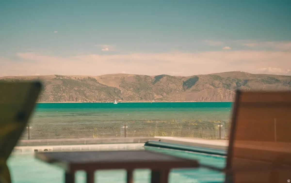 Water view with a mountainous background