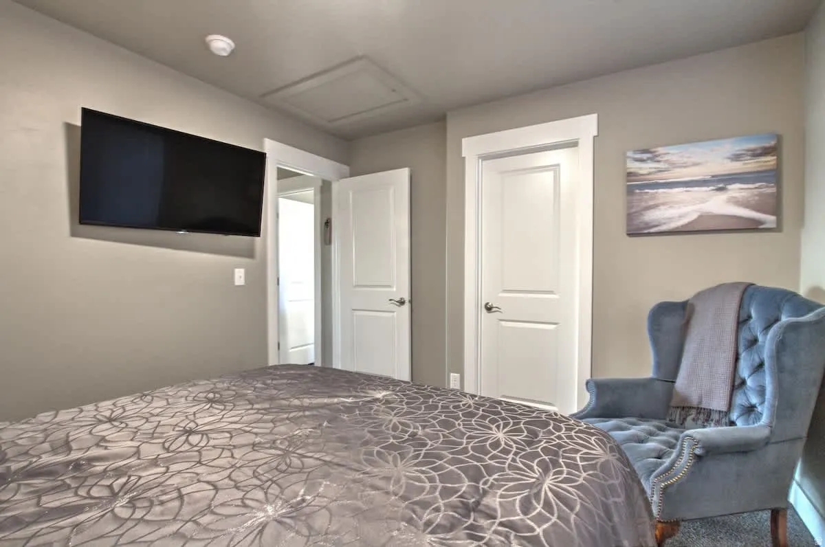 Bedroom with attic access