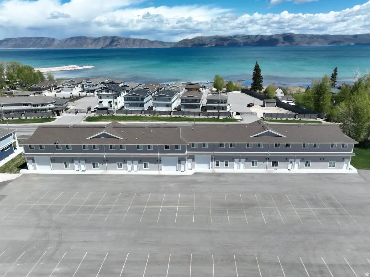 Drone / aerial view of a water and mountain view