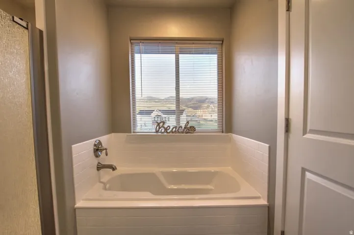 Bathroom with a garden tub