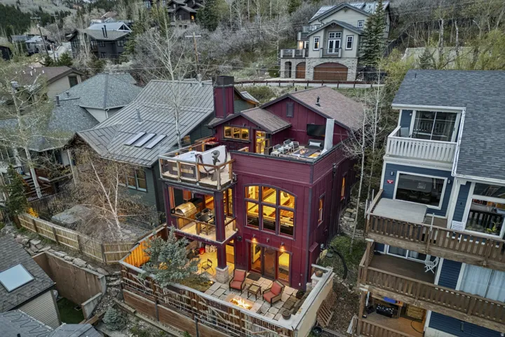 Aerial view of residential area
