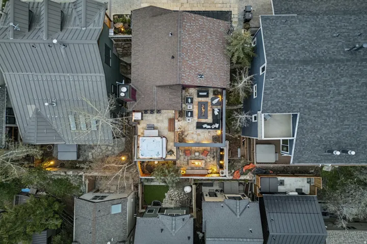 Aerial view of residential area