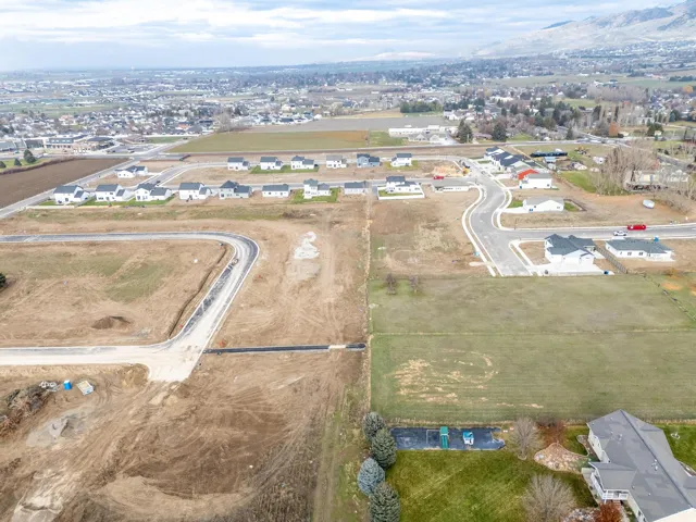 Aerial perspective of suburban area