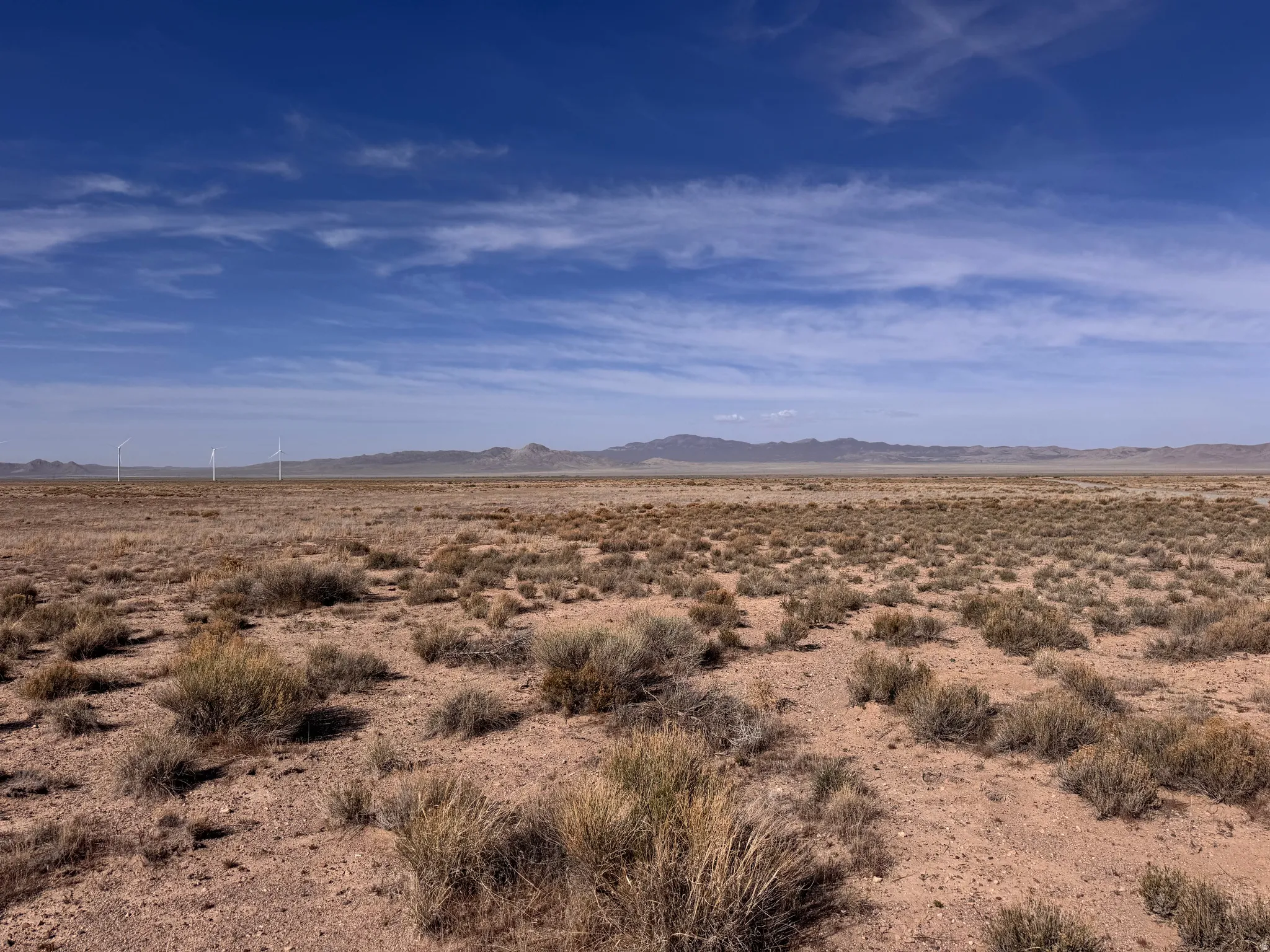 View of mountain backdrop featuring a desert landscape