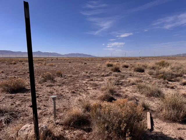 View of mountain background with a desert landscape and rural landscape