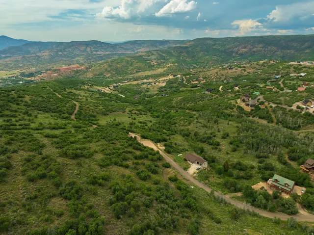Bird's eye view of a mountain backdrop