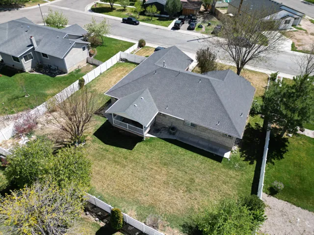 Aerial perspective of suburban area