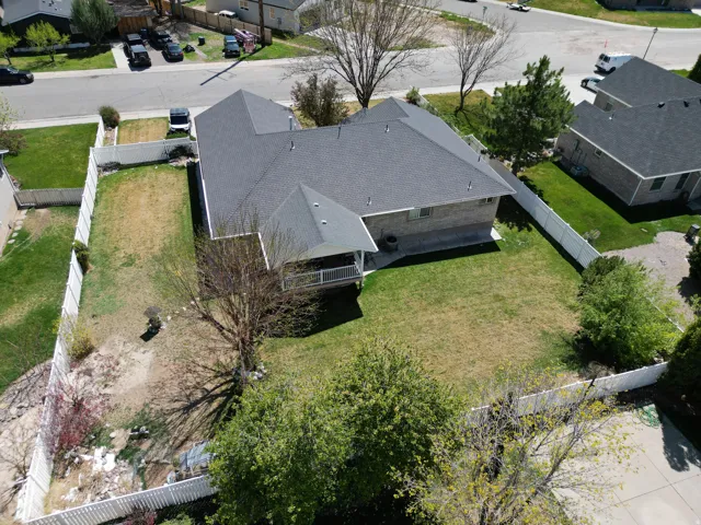 Aerial view of residential area