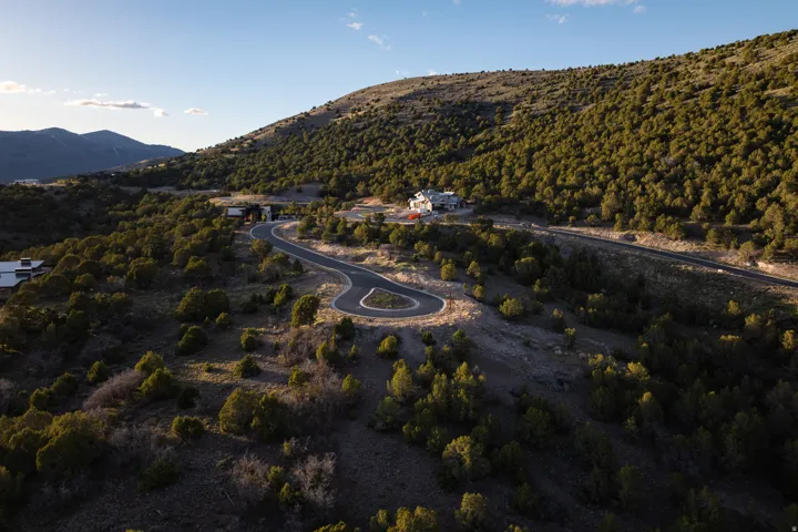 Mountain view with a heavily wooded area