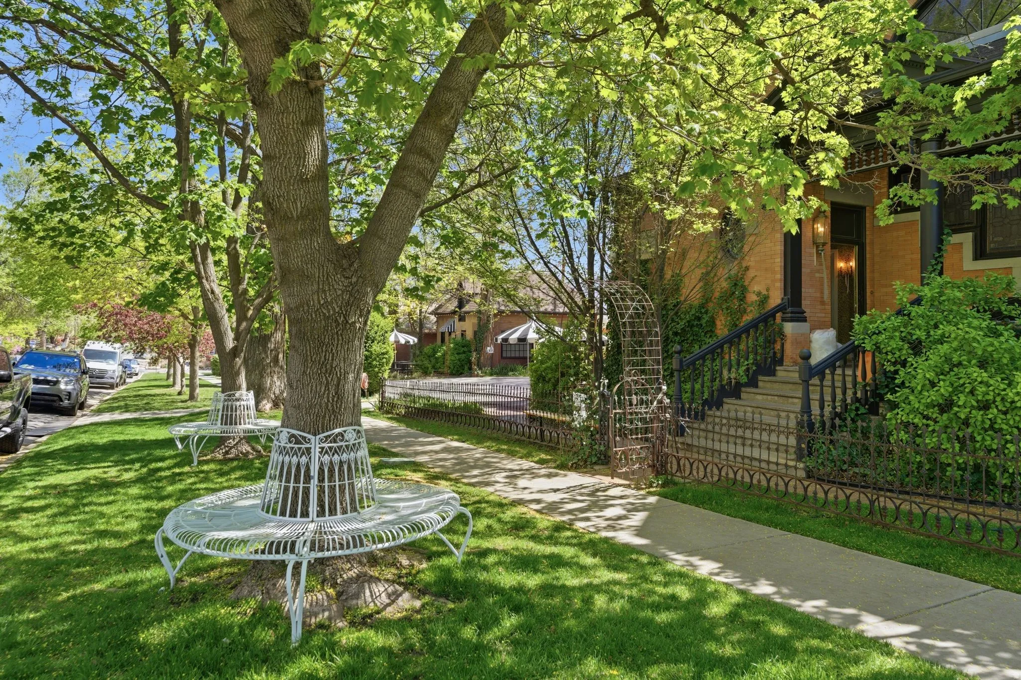 View of grassy yard outside Cafe 140 B