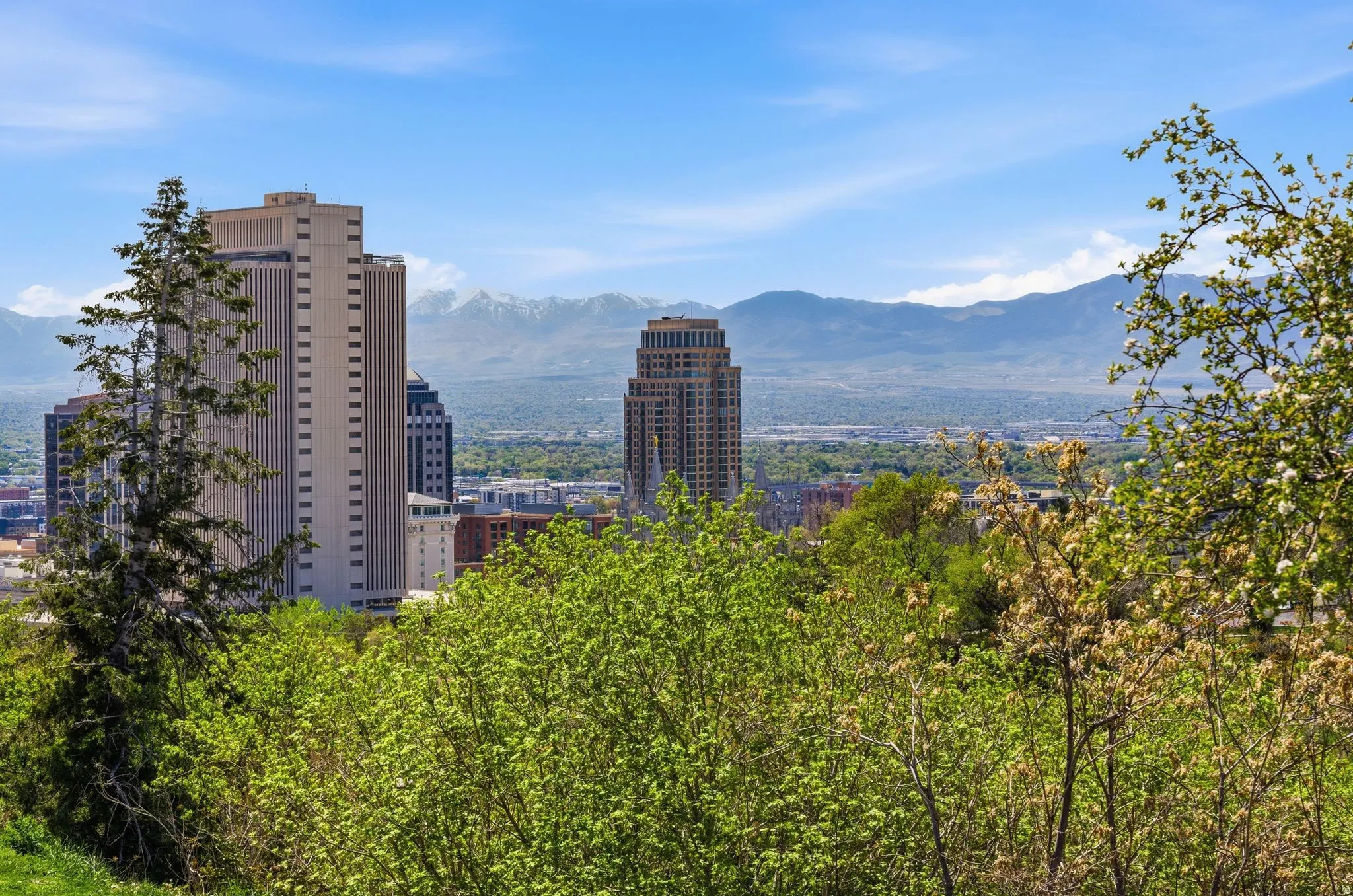 View of city with a mountainous background