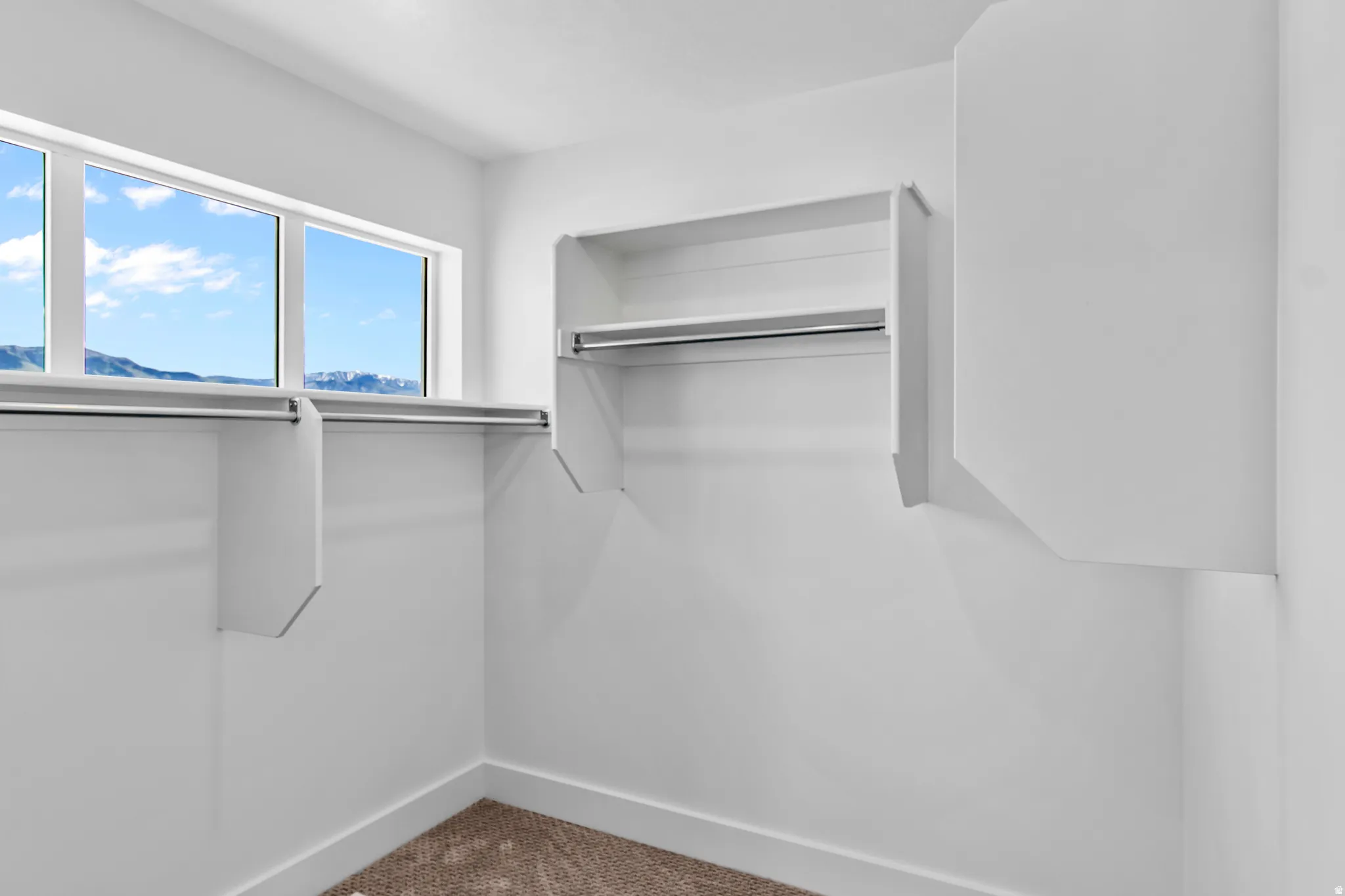 Walk in closet featuring carpet flooring
