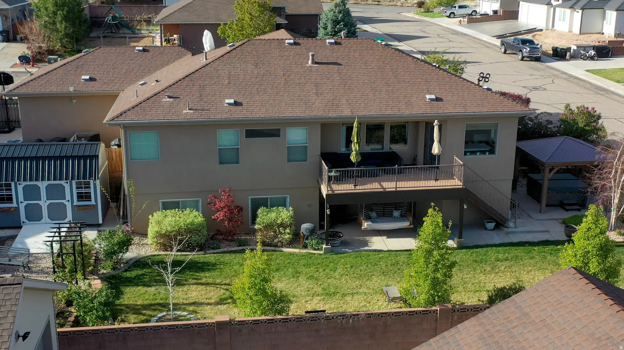 Aerial view of residential area