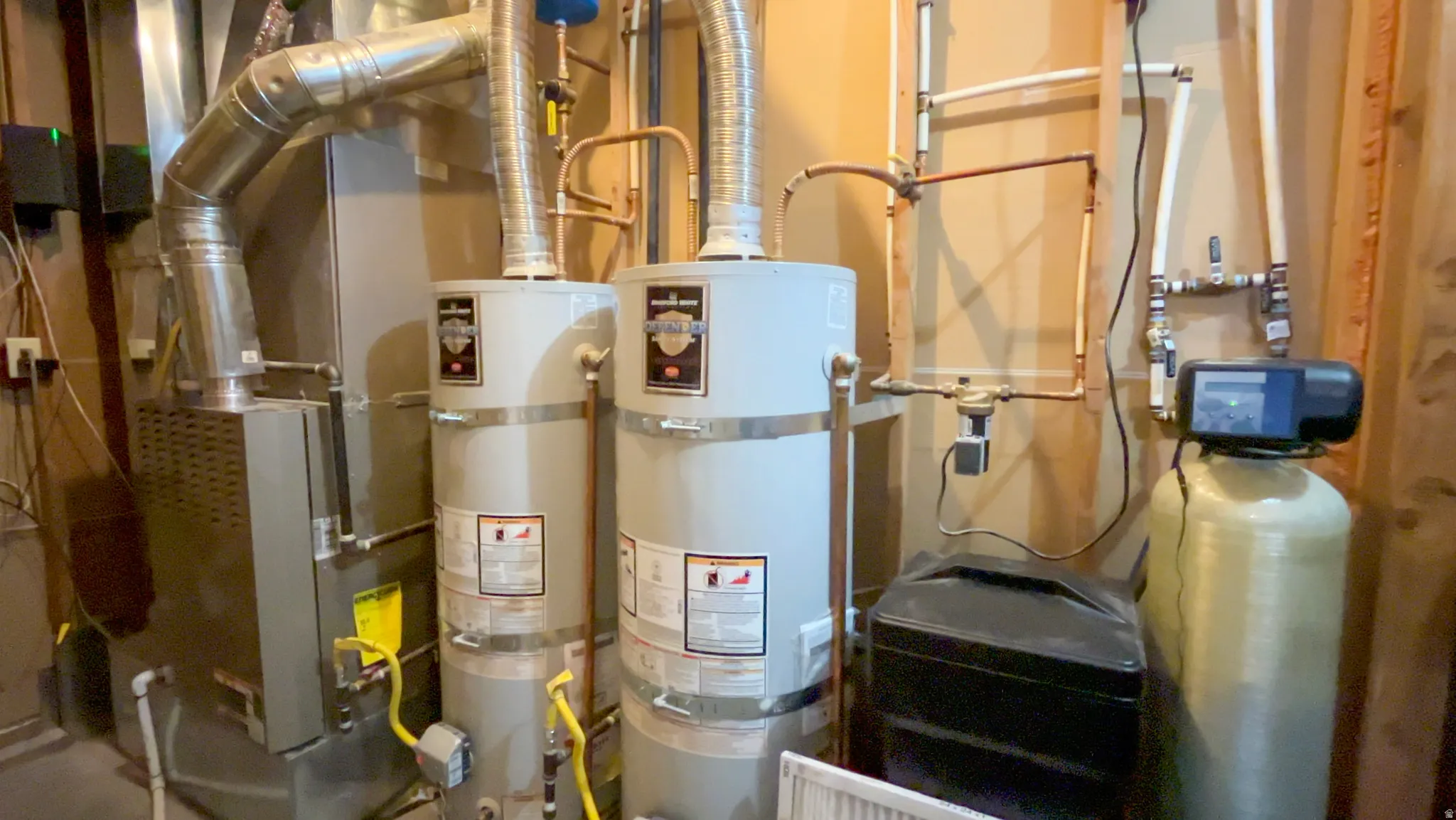 Utilities with secured water heater and heating unit