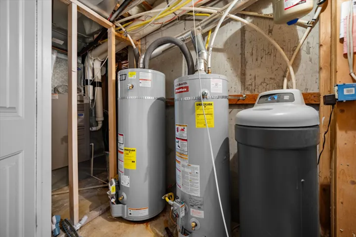 Utility room with secured water heater