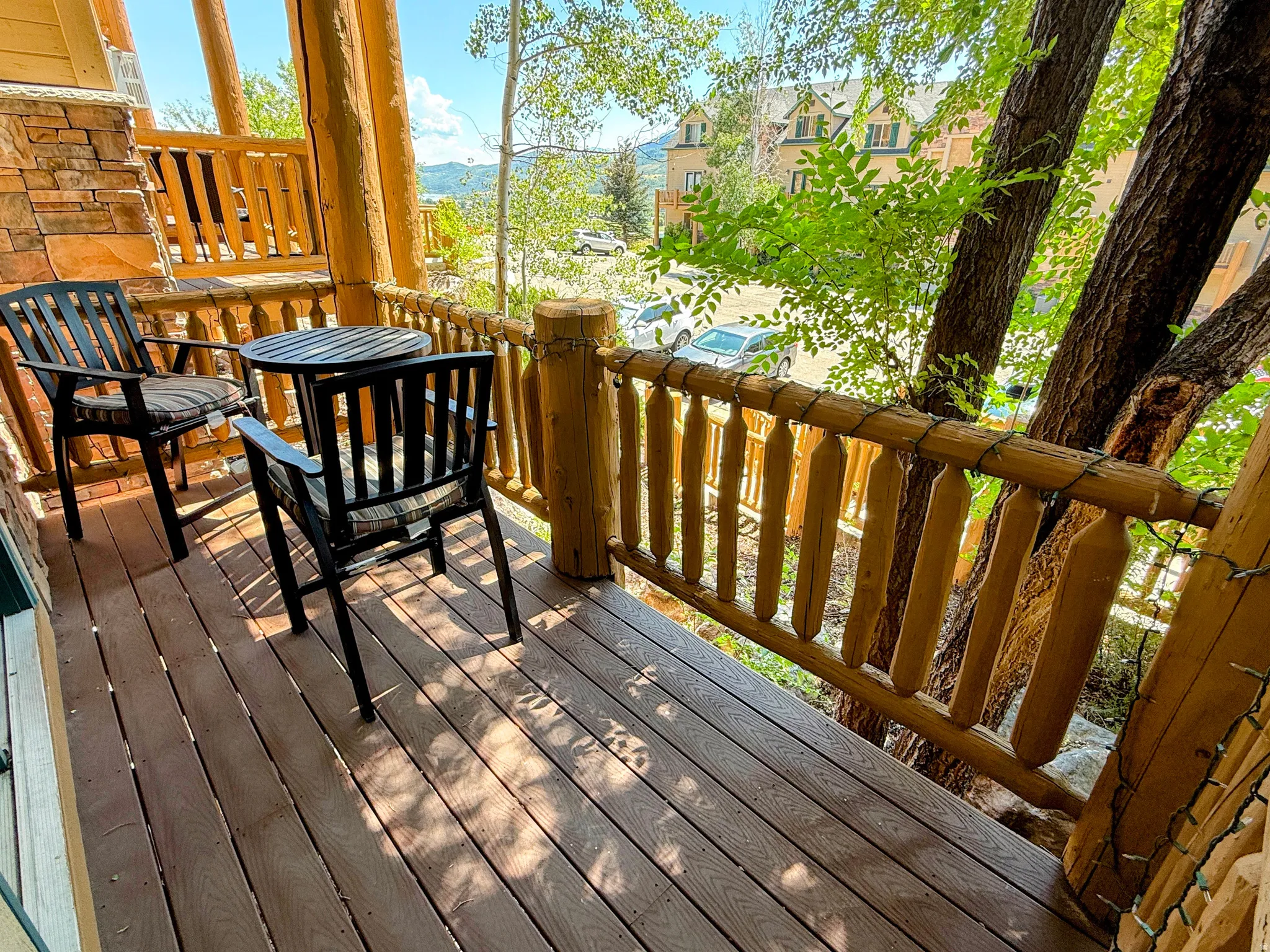 View of wooden deck