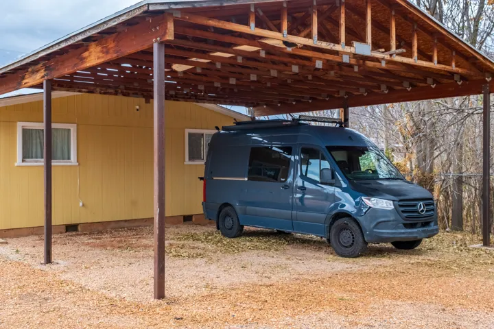 The carport has RV hookups and is attached to building 3.