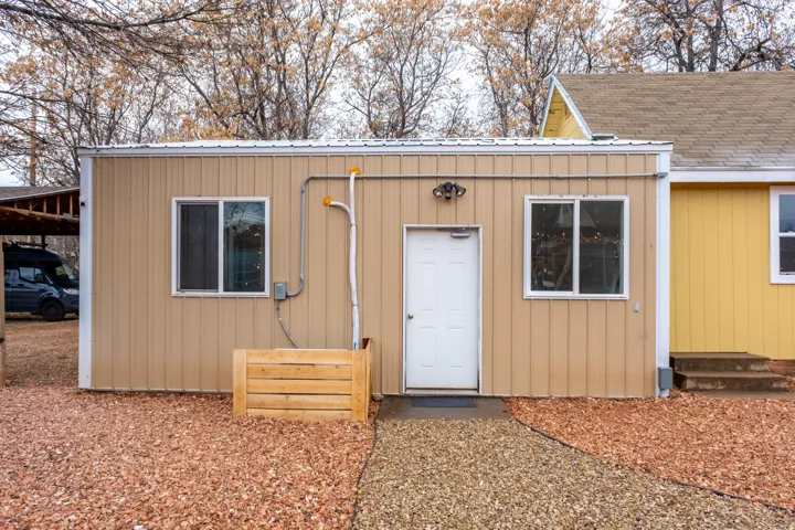 This is one entry to the attached garage on building 2. There is a remote control garage door on the left side of this building.