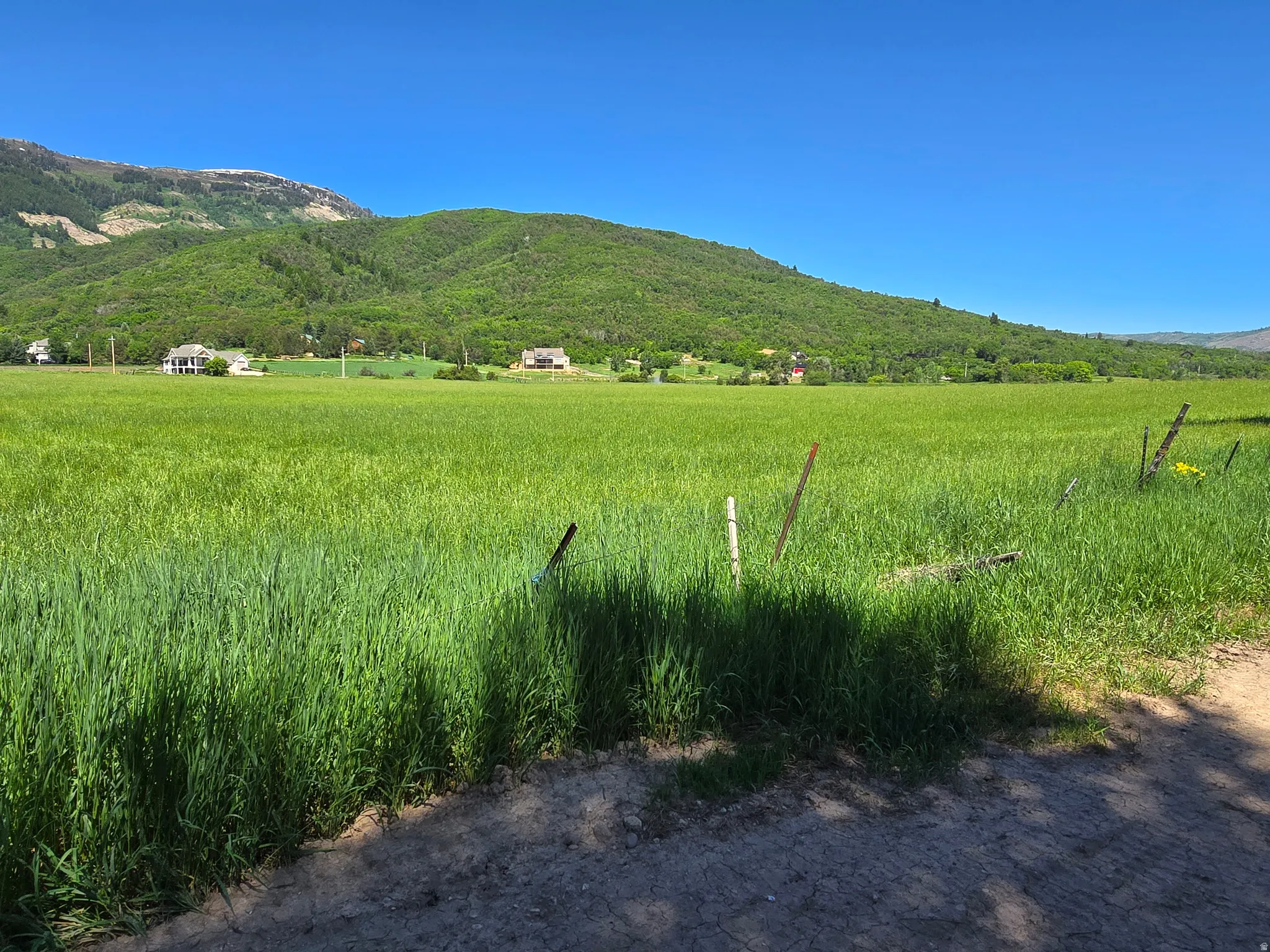 Mountain view with rural landscape