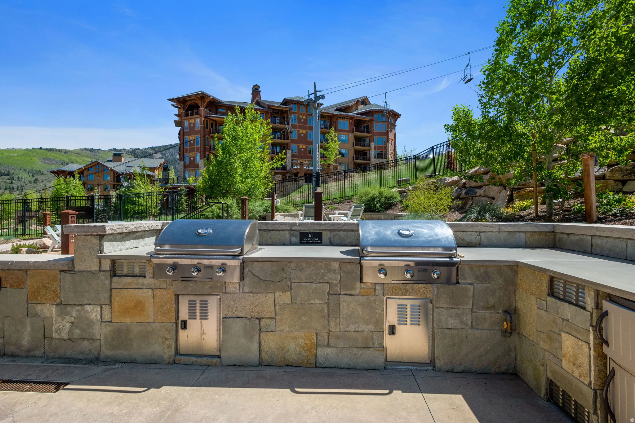 View of patio with an outdoor kitchen