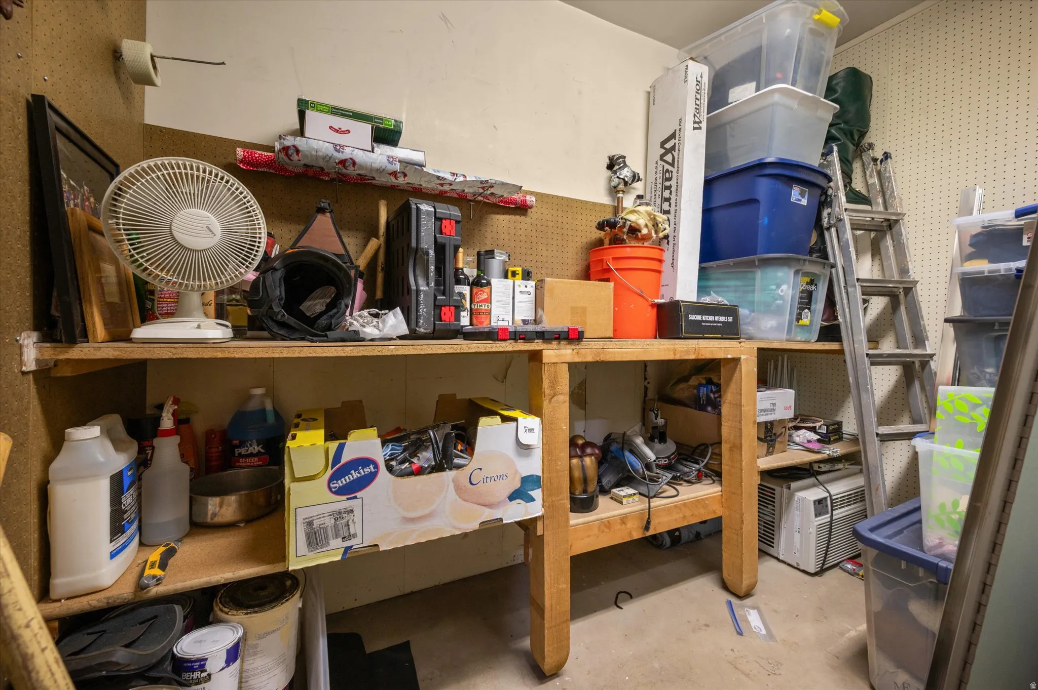 View of garage storage.