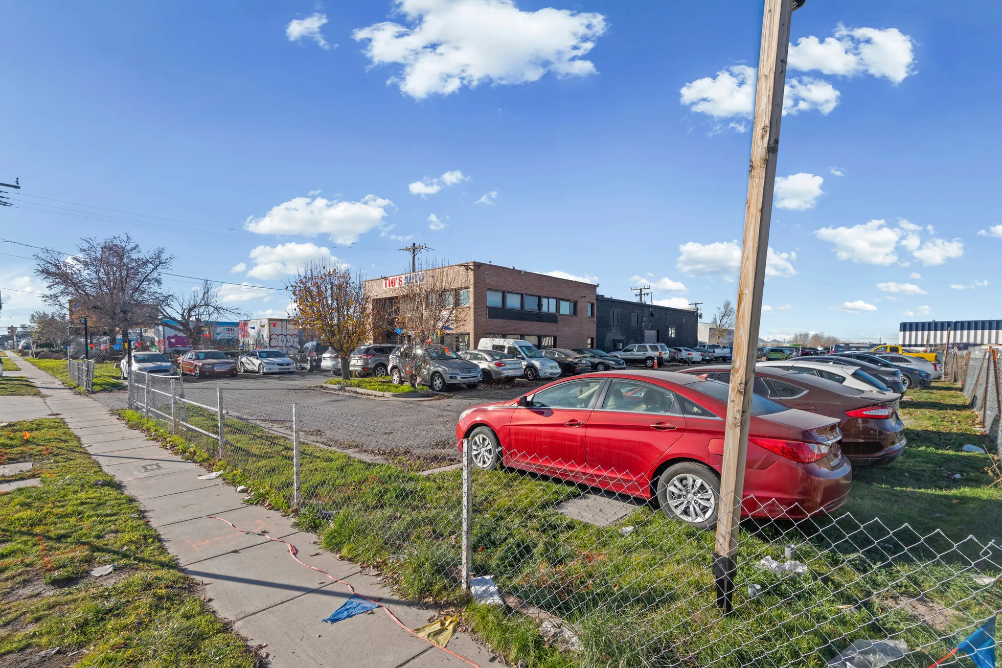 View of uncovered parking lot