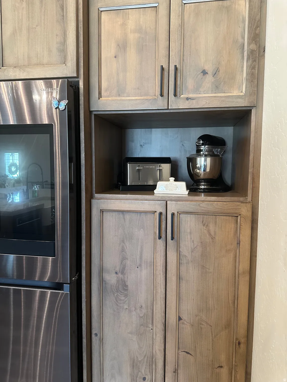 Kitchen view of smart refrigerator