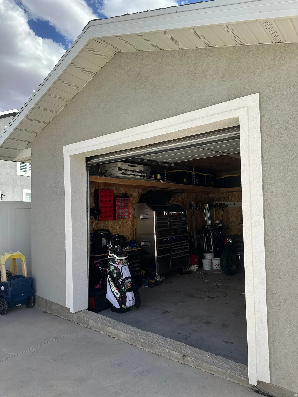 View of garage