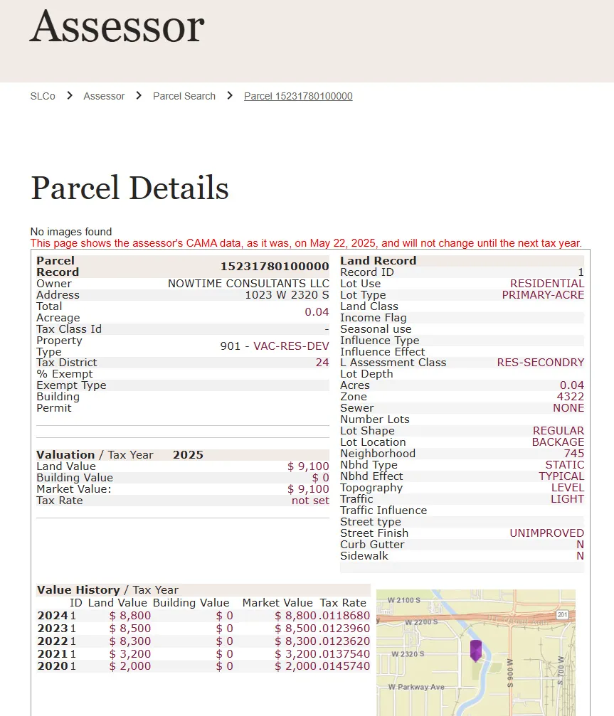 View of miscellaneous property collateral